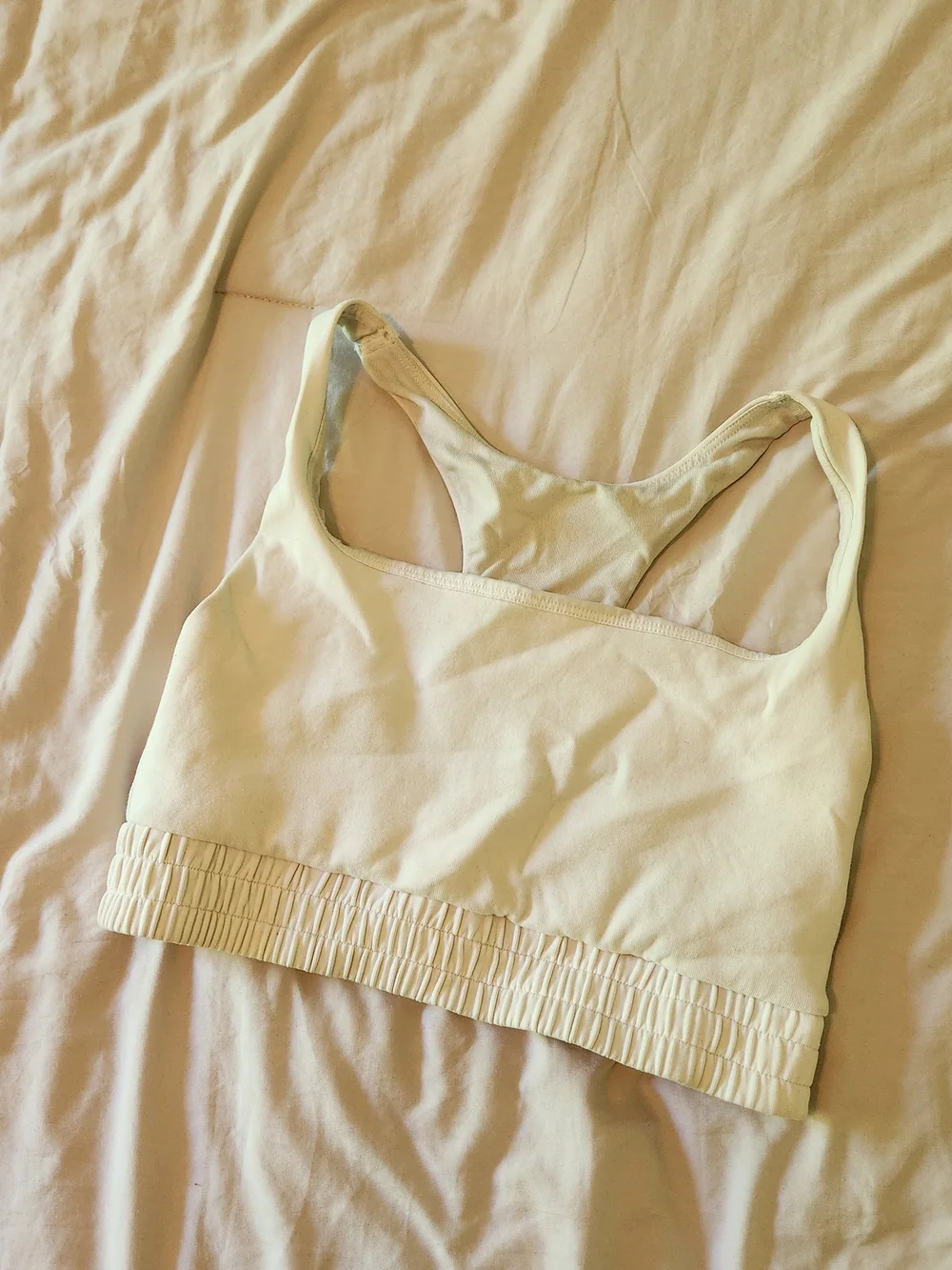 Old Navy White Seamless Racerback Sports Bra